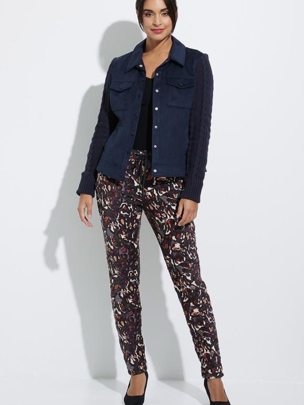 Charlie B Printed Crinkle Suede Pull On Jogger Pants Size Large
